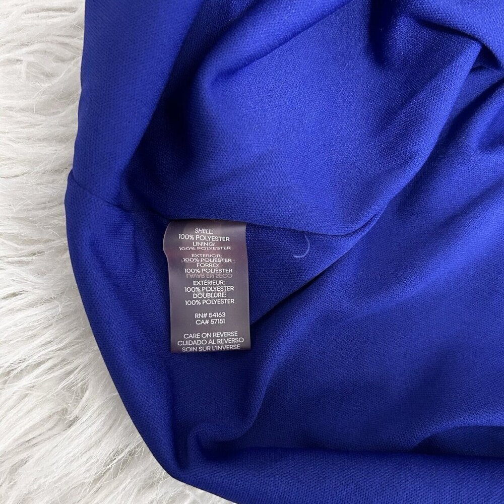CALVIN KLEIN Bright Blue Multicolor Floral Daisy Shift Dress  Bell Sleeves Sz 10 - Picture 11 of 13